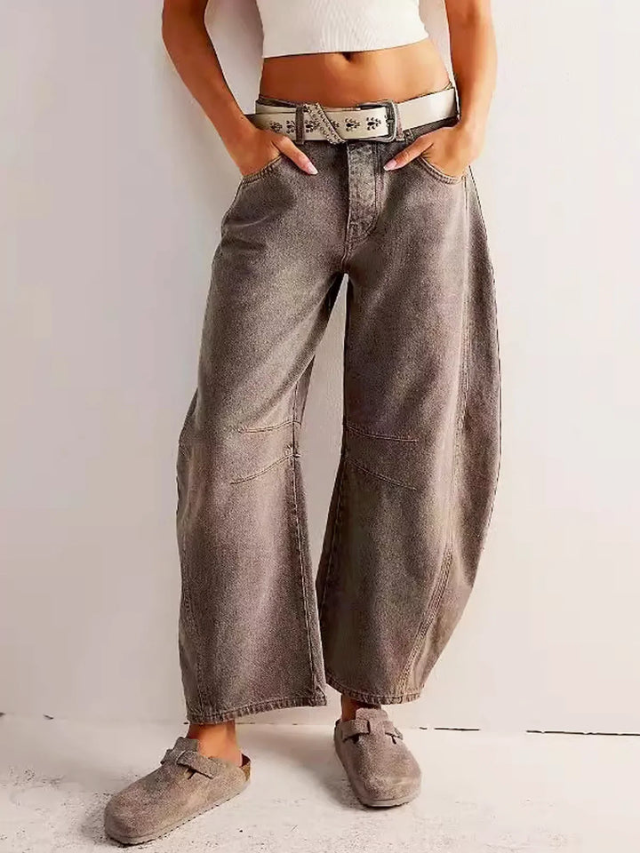 Women's Leopard Print Summer Jeans | Wide