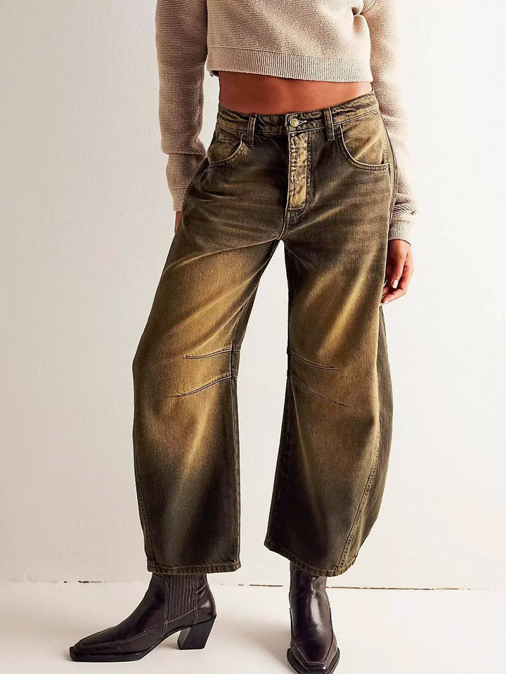 Women's Leopard Print Summer Jeans | Wide