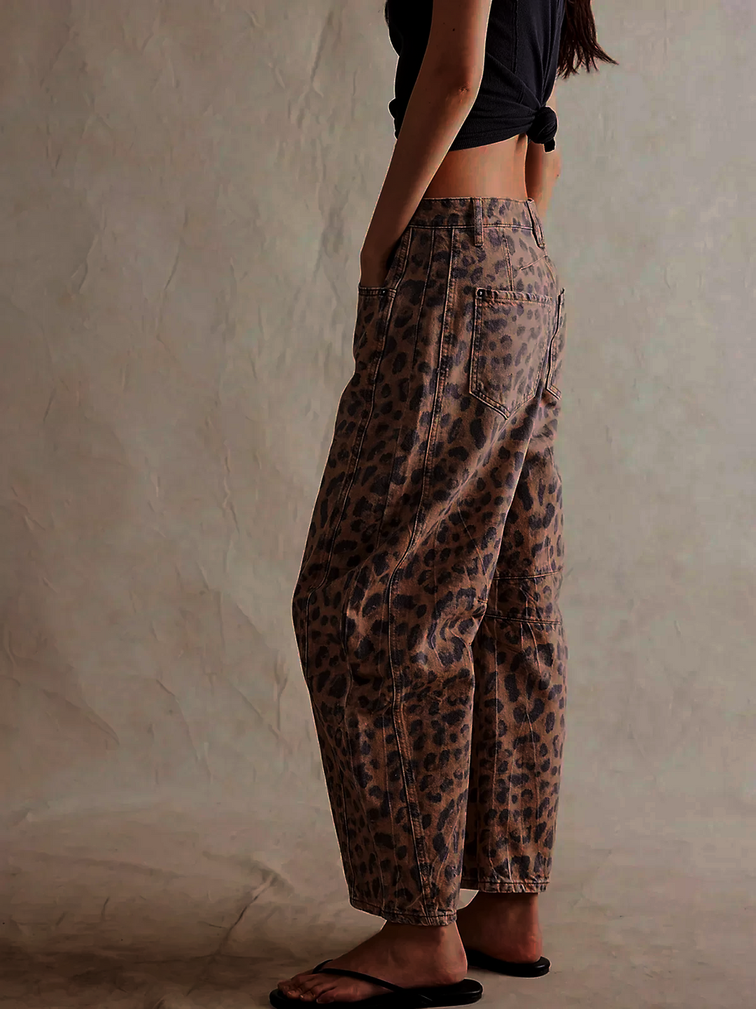 Women's Leopard Print Summer Jeans | Wide