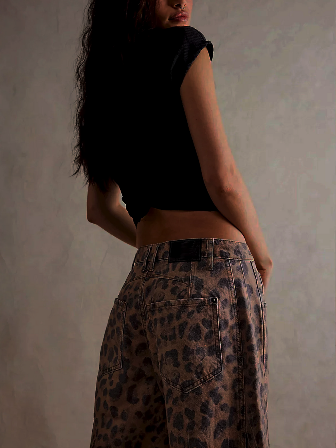 Women's Leopard Print Summer Jeans | Wide