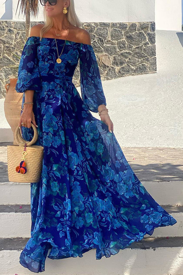 Women's Maxi Dress Floral | Off-Shoulder