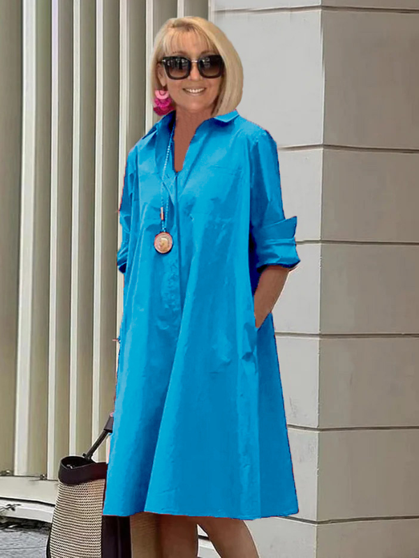 Women's Casual Shirt Dress | Midi