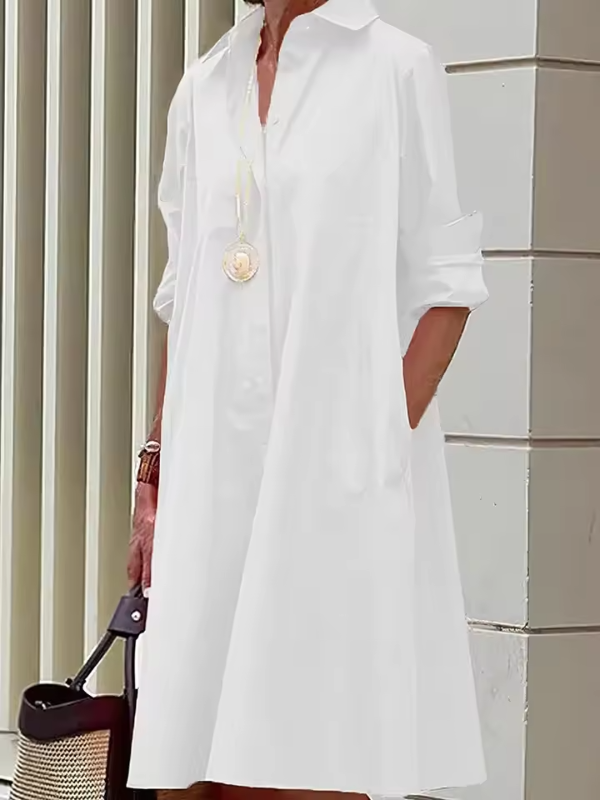 Women's Casual Shirt Dress | Midi