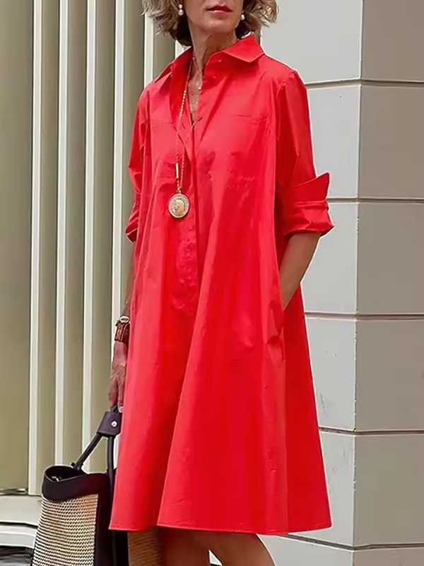 Women's Casual Shirt Dress | Midi