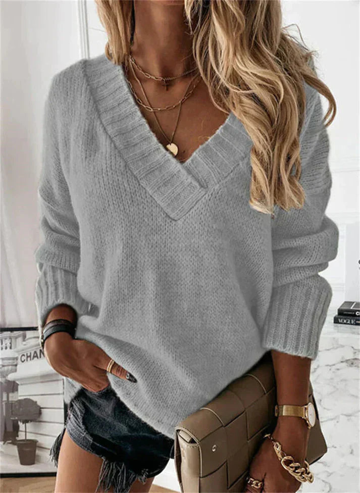 Women's V-neck Sweater Soft
