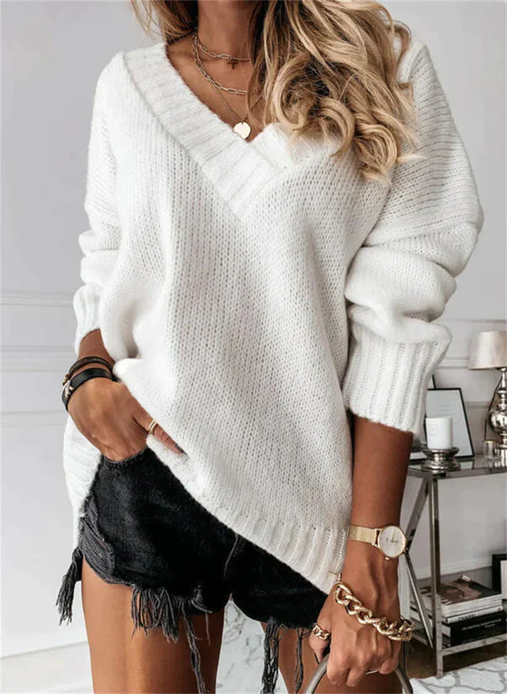 Women's V-neck Sweater Soft