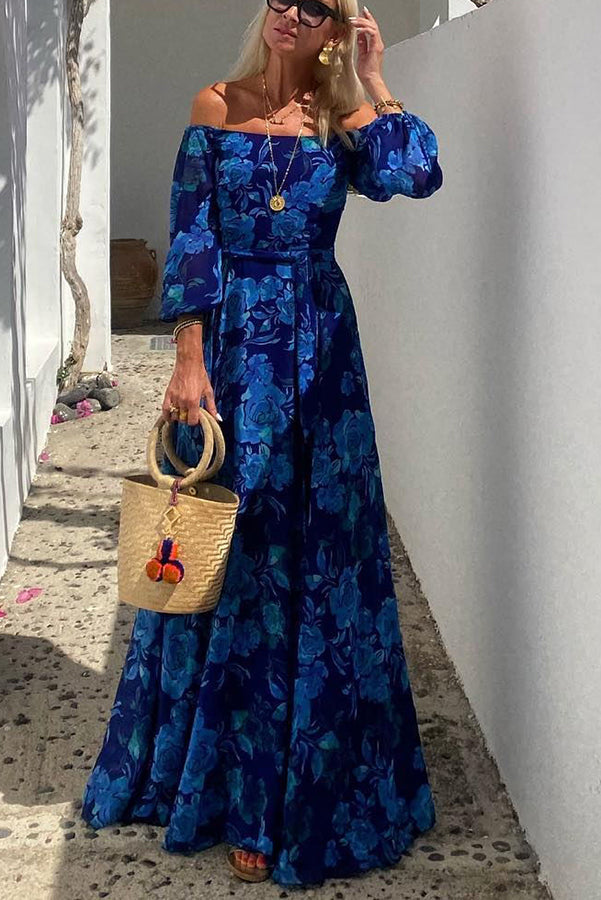 Women's Maxi Dress Floral | Off-Shoulder