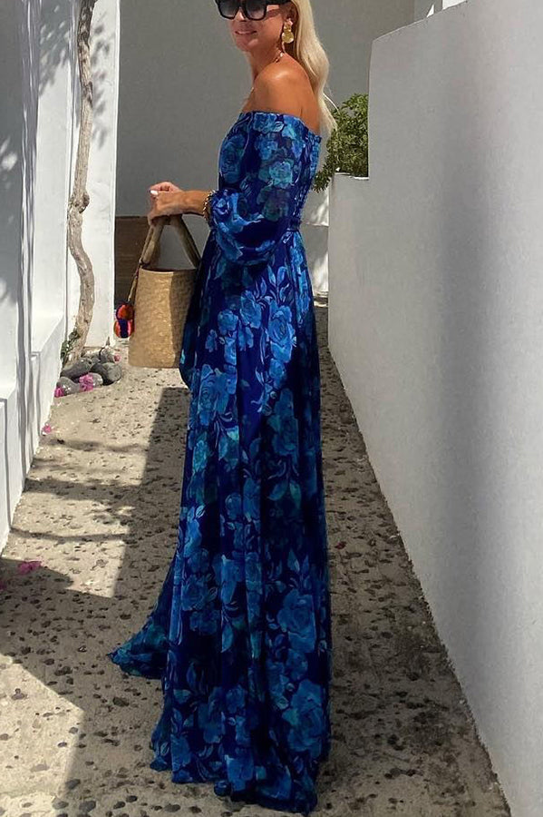 Women's Maxi Dress Floral | Off-Shoulder