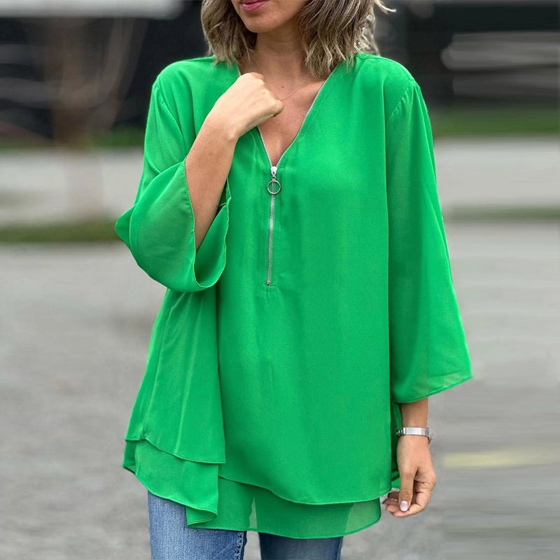 Women's Summer Blouse With Zipper