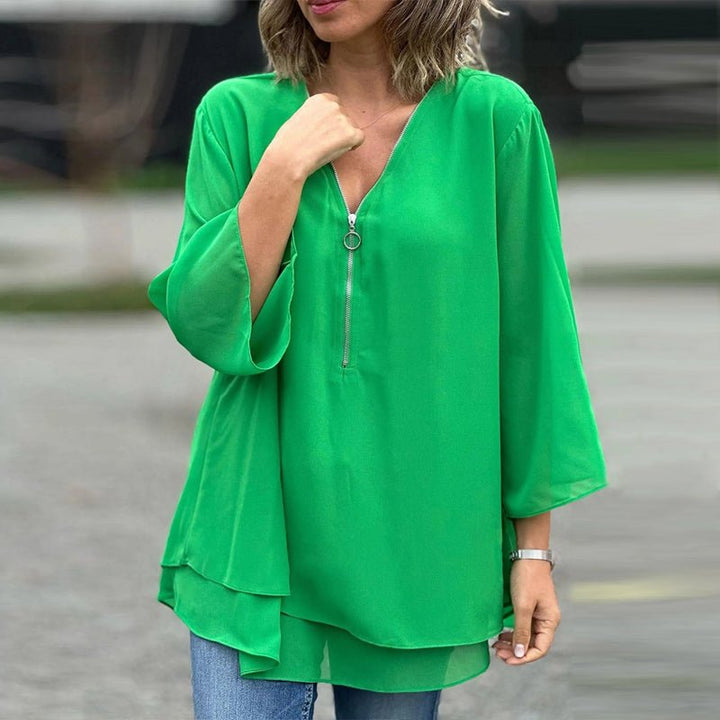 Women's Summer Blouse With Zipper