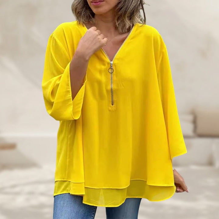 Women's Summer Blouse With Zipper
