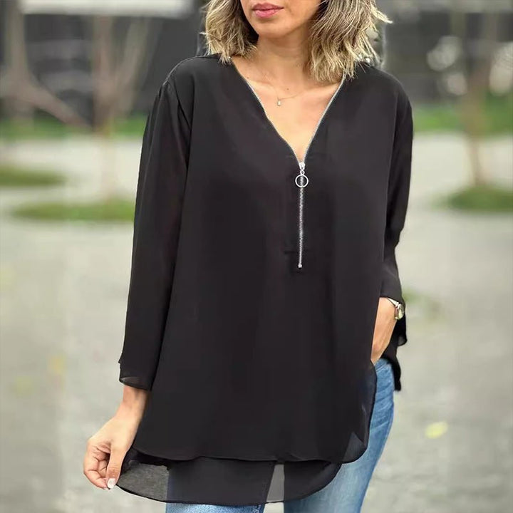 Women's Summer Blouse With Zipper