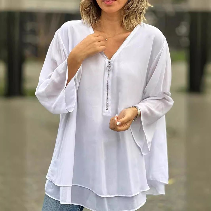 Women's Summer Blouse With Zipper