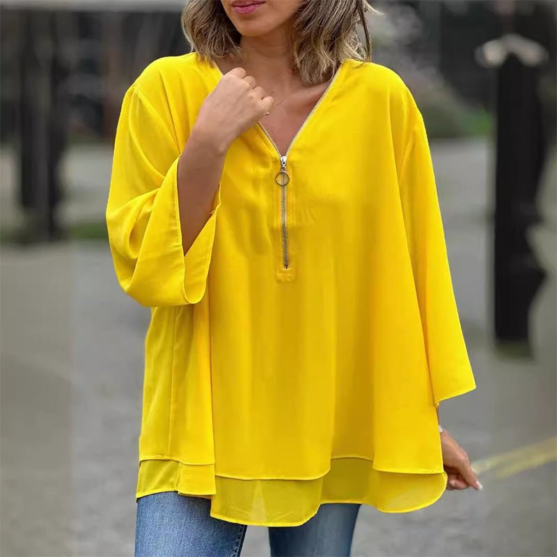 Women's Summer Blouse With Zipper