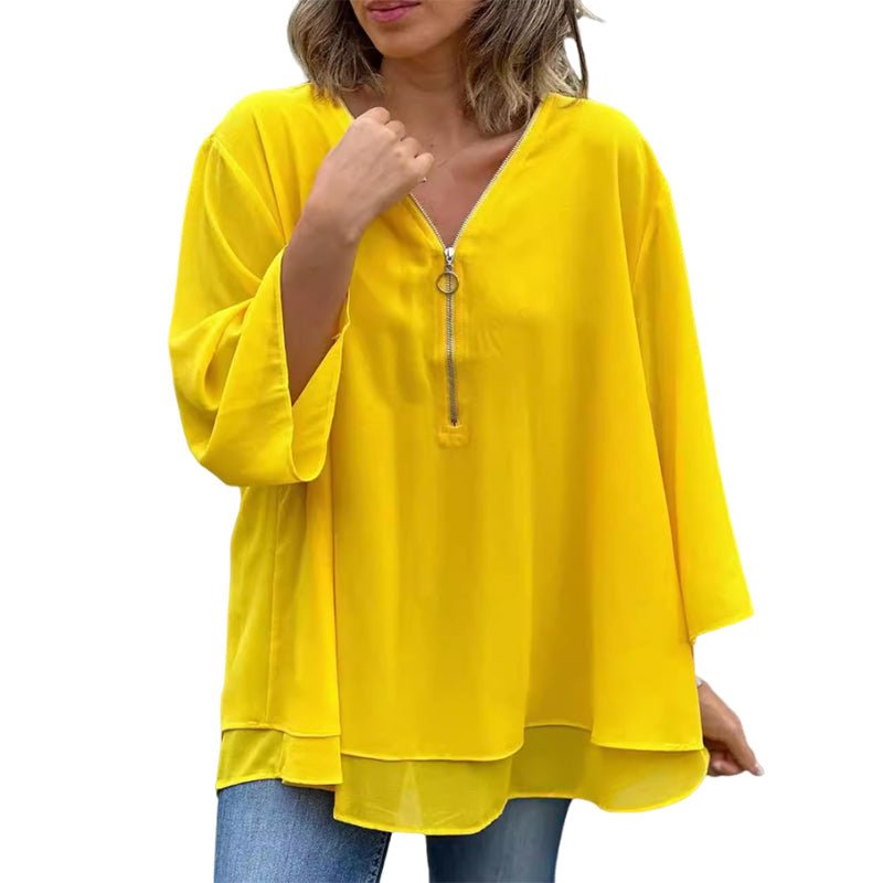 Women's Summer Blouse With Zipper