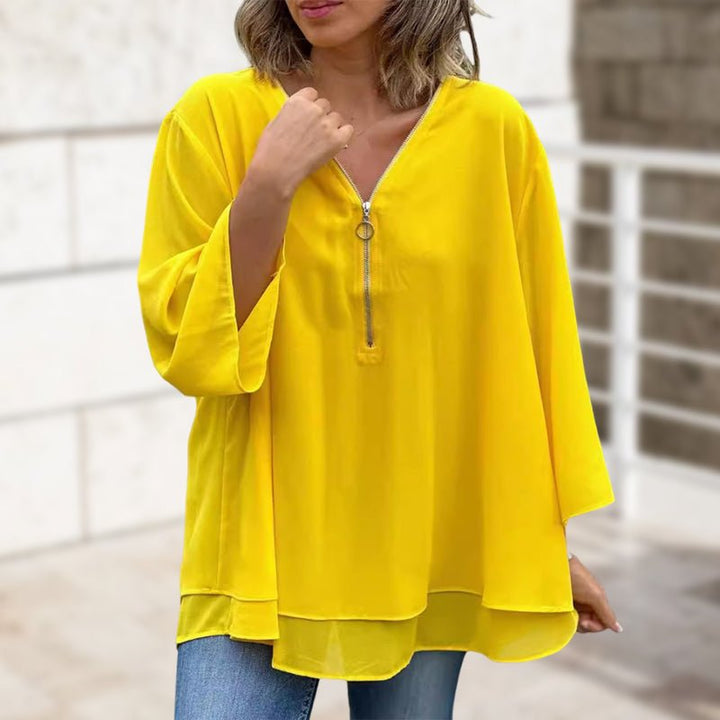 Women's Summer Blouse With Zipper
