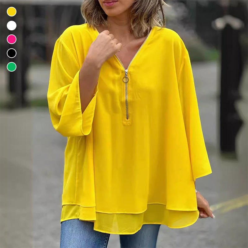 Women's Summer Blouse With Zipper