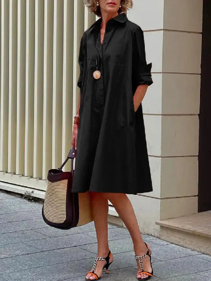 Women's Casual Shirt Dress | Midi