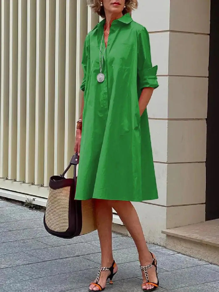 Women's Casual Shirt Dress | Midi
